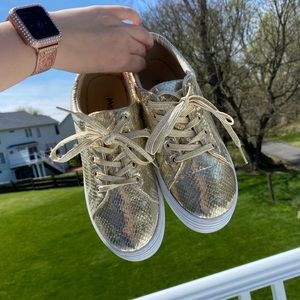 Gold sneakers